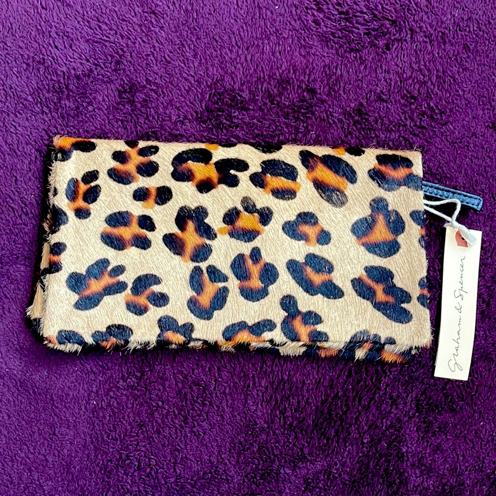 Leopard fur clutch by Graham & Spencer